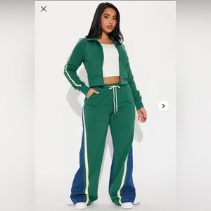 Mya Denim Mix Track Pant Set - Hunter​​